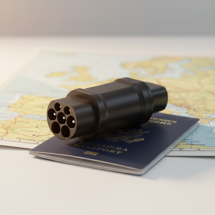 ChargePapa Power-Bridge | Type 2 to NACS Adapter (32A Max / Tesla SAE J3400) Travel Creative