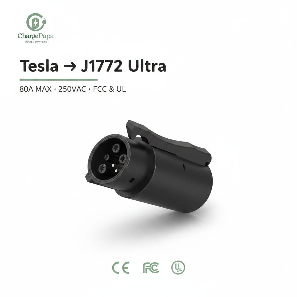  Tesla to J1772 Adapter Ultra (80A Max / 250VAC)