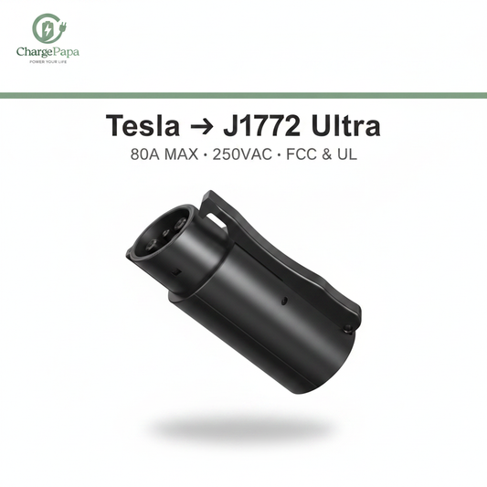  Tesla to J1772 Adapter Ultra (80A Max / 250VAC)End Poster