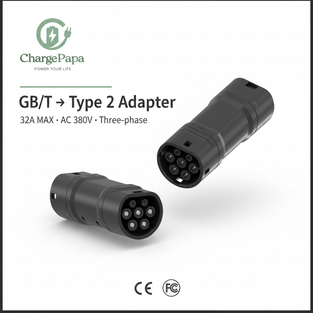 ChargePapa Power-Bridge | GB/T to Type 2 Three-Phase Adapter (32A / AC 380V)